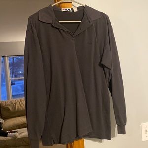 FILA Charcoal Men’s Long-Sleeve Polo